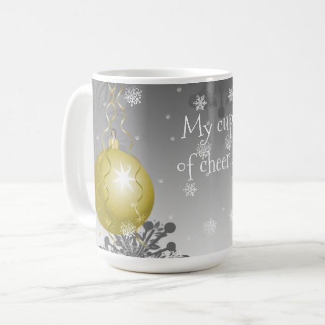 Gold Extravagante Weihnachtsschmuck Kaffee Tasse (Vorderseite Links)