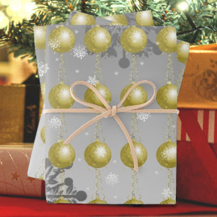 Gold Extravagante Weihnachtsschmuckpapier Geschenkpapier Set
