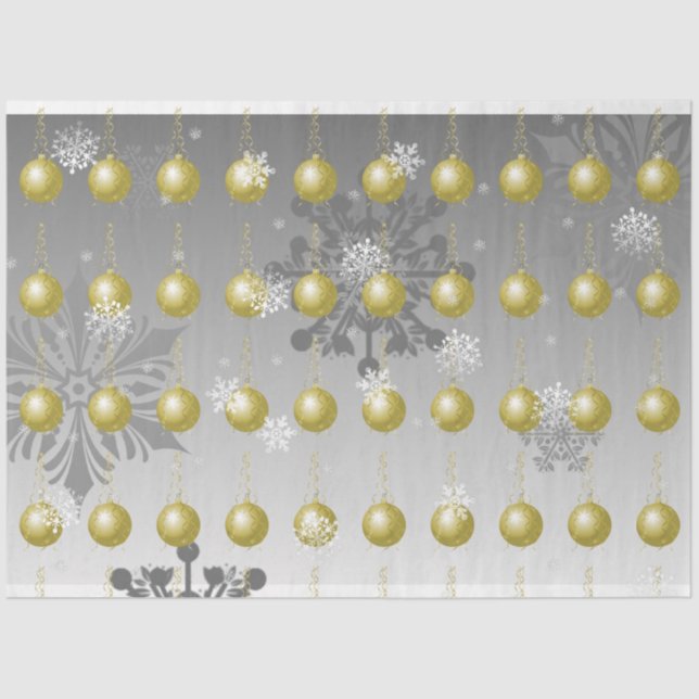 Gold Extravagantes Weihnachtszitterpapier Seidenpapier (Vorderseite)