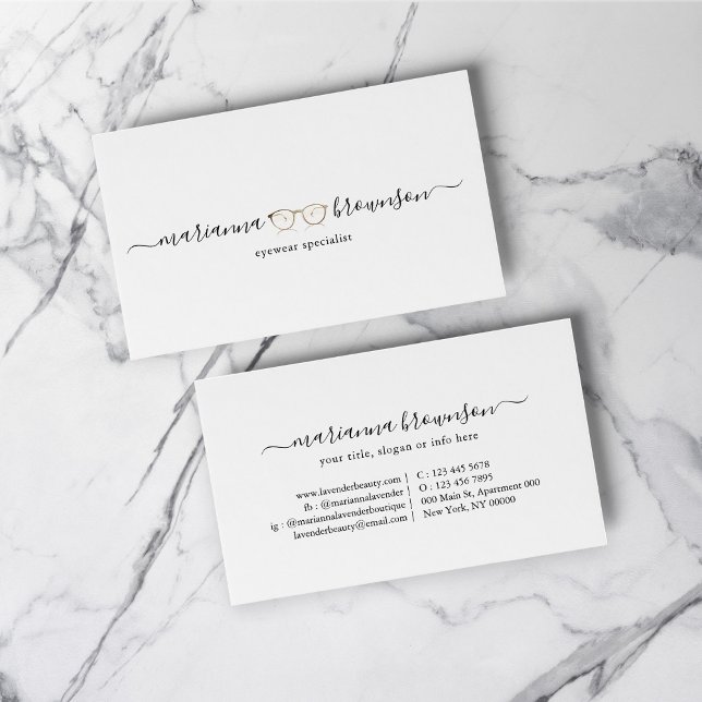 Gold Eye trägt Brille Visitenkarte (Gold Eye wear Glasses Business Card)