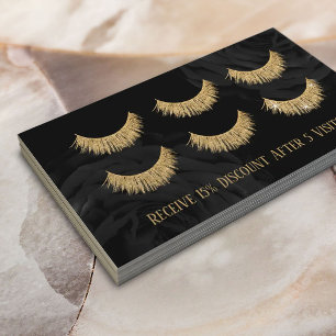 Gold Eyelash Extensions Lash Bar Black Floral Treuekarte