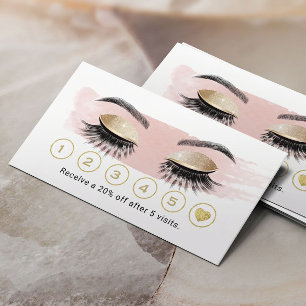 Gold Eyelash Makeup Artist Blush Pink Loyalität Treuekarte