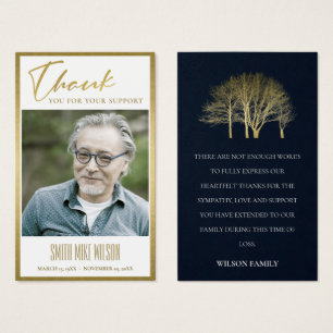 GOLD FALL BEILEID MEMORIAL FOTO DANK KARTE