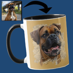 Gold Falsches Marigold Black Boxer Dog Lover Foto Tasse