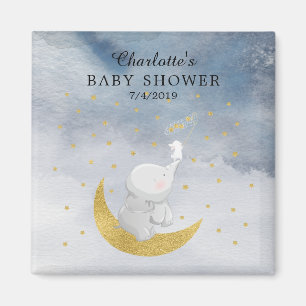 Gold Fang ein Star Bunny Elephant Baby Dusche Magnet