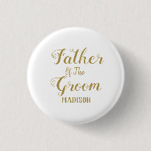 Gold Father Of The Groom Button