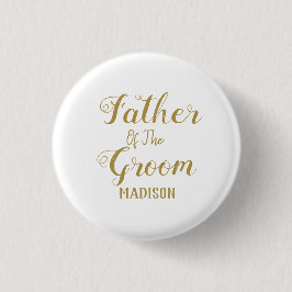 Gold Father Of The Groom Button