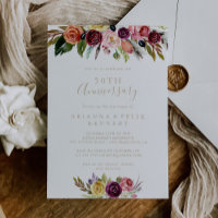 Gold Feather Boho Floral 50. Hochzeitstag
