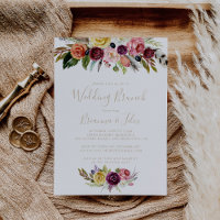Gold Feather Boho Tropical Floral Wedding Brunch
