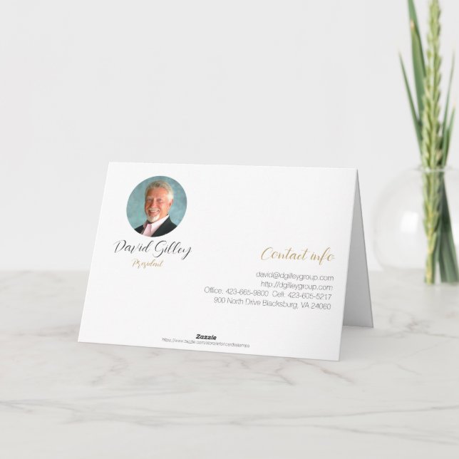 Gold feather D Gilley Group Logo Danke Karte (Rückseite)