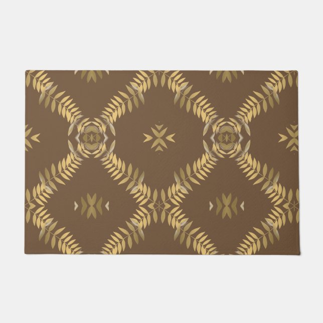 Gold Fern Mosaik Fußmatte (Vorderseite)
