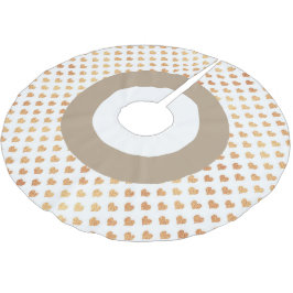 Gold Festive Hearts Tree Skirt Polyester Weihnachtsbaumdecke