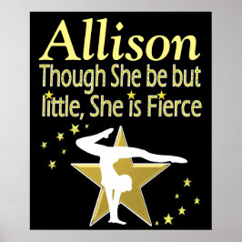 GOLD FIERCE GYMNAST PERSONALISIERT POSTER