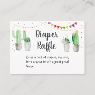 Gold Fiesta Cactus Baby Duwer Diaper Raffle Begleitkarte