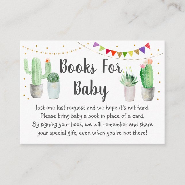 Gold Fiesta Cactus Baby Shower Buy Request Begleitkarte (Vorderseite)
