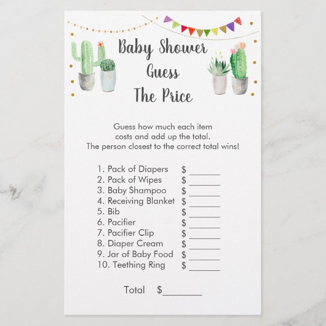 Gold Fiesta Cactus rät das Preisspiel (Vorderseite)