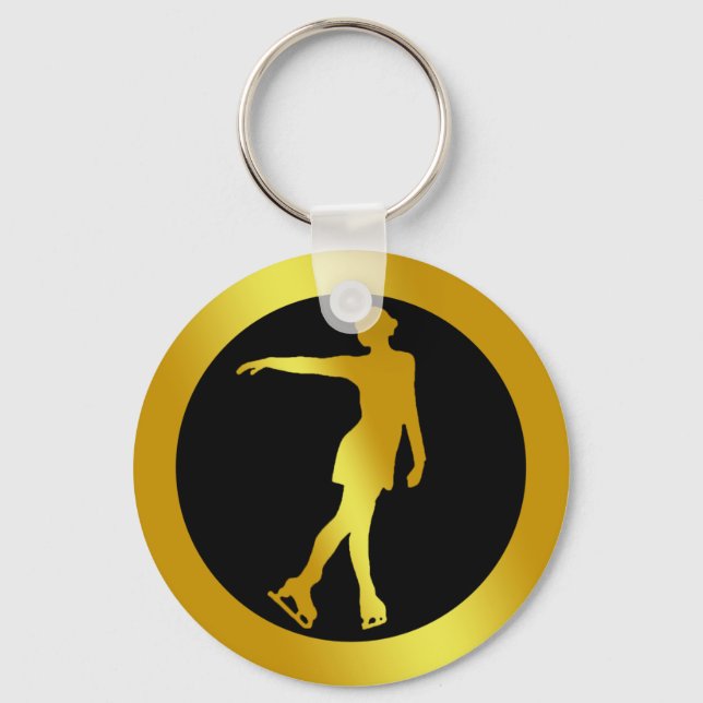 GOLD FIGURE SKATER SCHLÜSSELANHÄNGER (Vorderseite)