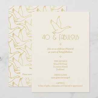 Gold-Filigran Art Deco | Gans 40. Geburtstag Einladung