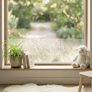 Gold-Filigran Art Deco Gans Antique Creme Fensteraufkleber