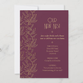 Gold Filigree Art Deco | Fairy Wren Housewarming Einladung