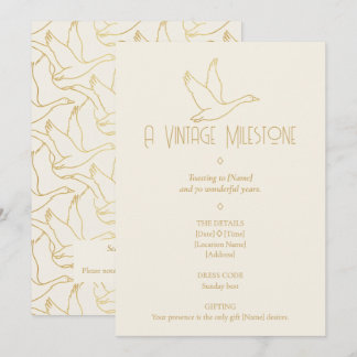 Gold Filigree Art Deco | Goose 70th Birthday Einladung