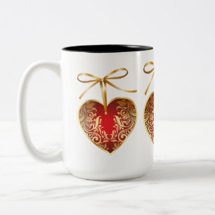 Gold Filigree Herz Zweifarbige Tasse