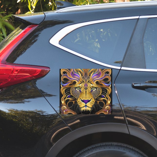 Gold Filigree Lion Aufkleber (Auto Seite)
