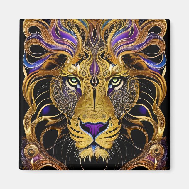 Gold Filigree Lion Magnet (Vorne)