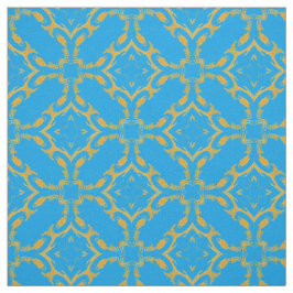 Gold Filigree und Türkis Muster Stoff