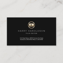 Gold Film Icon Video Editor Business Card Visitenkarte