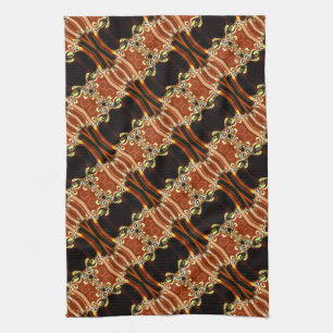 Gold Fire Frills Batik Kitchen Tee Tuch