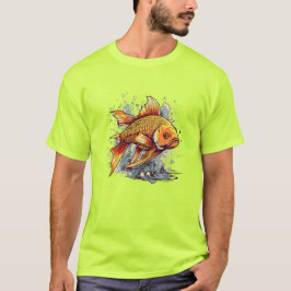 Gold Fish Art Design Vector und Illustrator T-Shirt