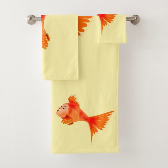 Gold Fish Girl Bath Handtücher (Insitu)