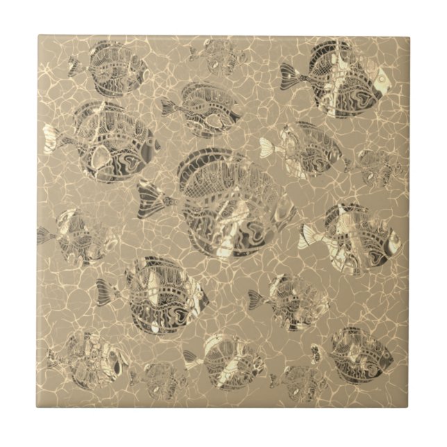 Gold Fish Keramik Tile Fliese (Vorderseite)