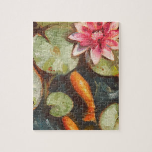 Gold Fish Koi Pond Water Lilies Puzzle
