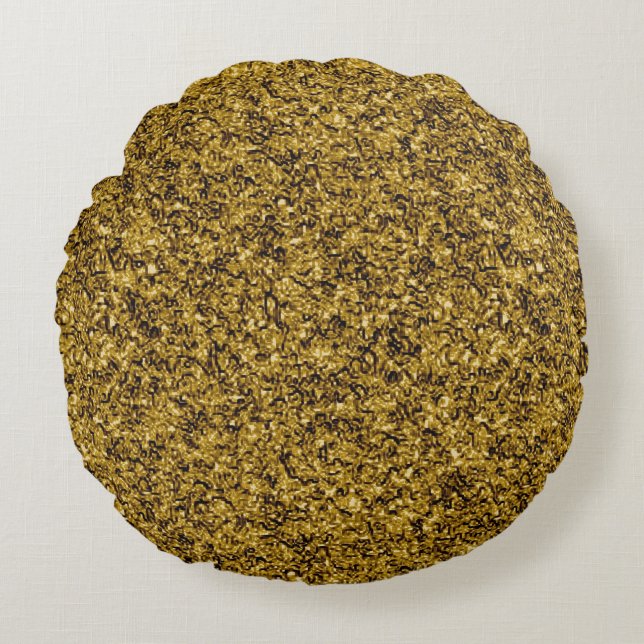 Gold Flaked Rundes Kissen (Vorderseite)