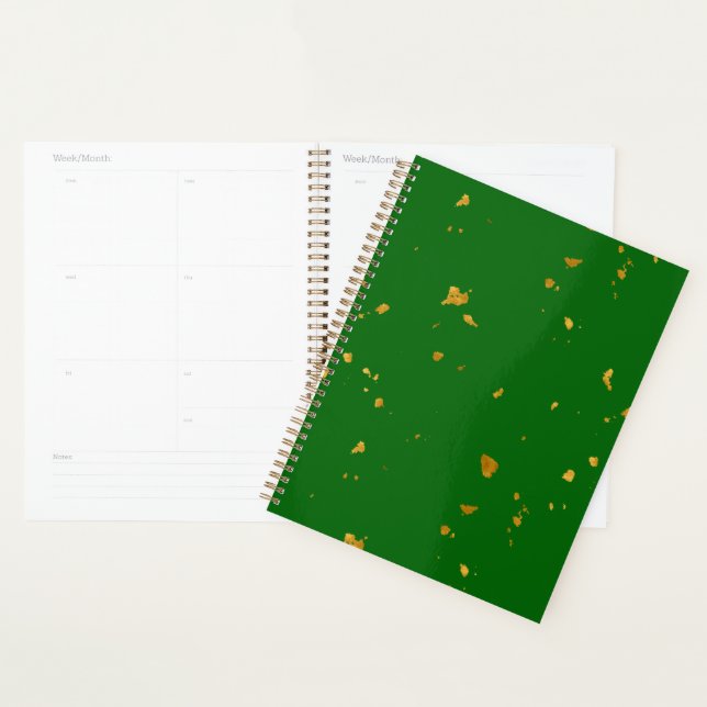 Gold Flakes auf Smarald Green Planer (Anzeige)