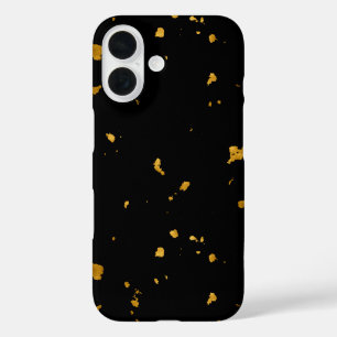 Gold Flakes Black iPhone 16 Hülle