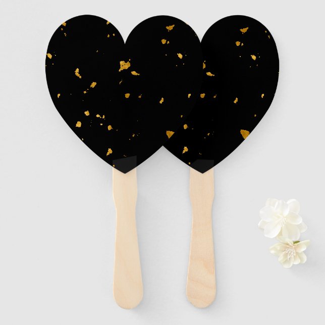 Gold Flakes Black Fächer (Vorne und Hinten)