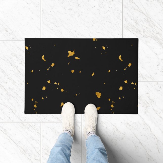 Gold Flakes Black Fußmatte (Indoor)