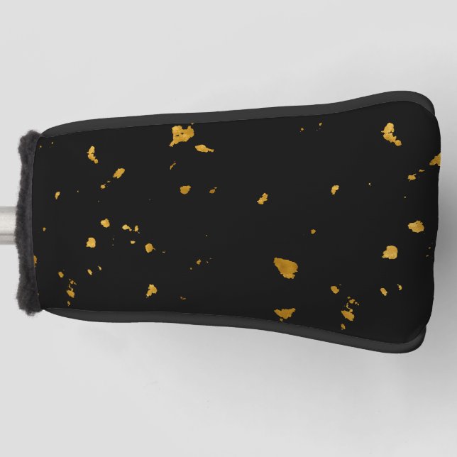 Gold Flakes Black Golf Headcover (Vorderseite)