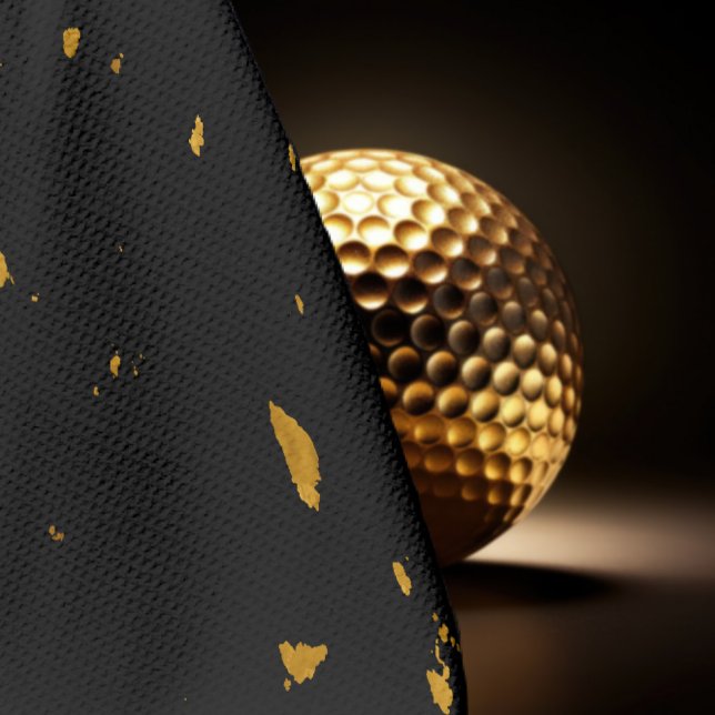 Gold Flakes Black Golfhandtuch (Von Creator hochgeladen)