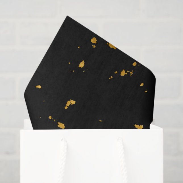 Gold Flakes Black Seidenpapier (Geschenktüte)