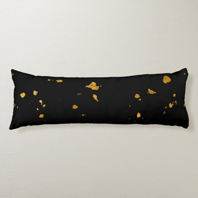 Gold Flakes Black Seitenschläferkissen (Vorderseite)