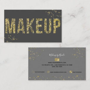 Gold Flakes Glitter Glam Minimale Schönheits-Make- Visitenkarte