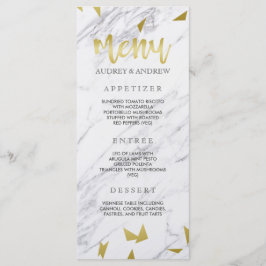 Gold Flecks & Marble Wedding Menu Menükarte