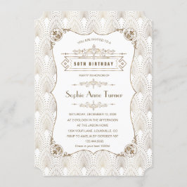 Gold Fleur-de-lis Great Gatsby 20s 50th Birthday Einladung