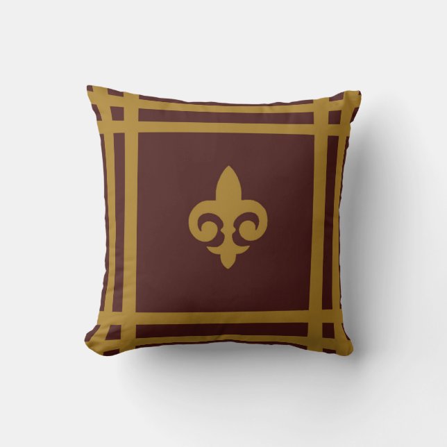 Gold Fleur-de-lis Kissen (Vorderseite)