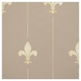 Gold Fleur-de-Lis mit Lines Brown (groß) Stoff