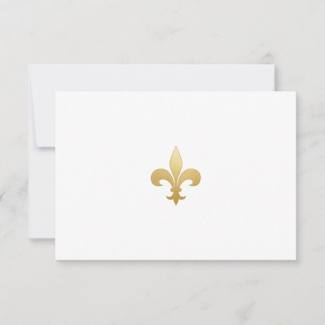 Gold Fleur-de-Lis Note Card Dankeskarte (Vorderseite)